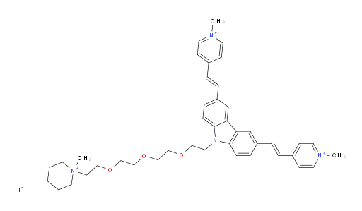 Pyridinium, 4,4′-[[9-[2-[2-[2-[2-(1-methylpiperidinio)ethoxy]ethoxy]ethoxy]ethyl]-9H-carbazole-3,6-diyl]di-2,1-ethenediyl]bis[1-methyl-, iodide (1:3)