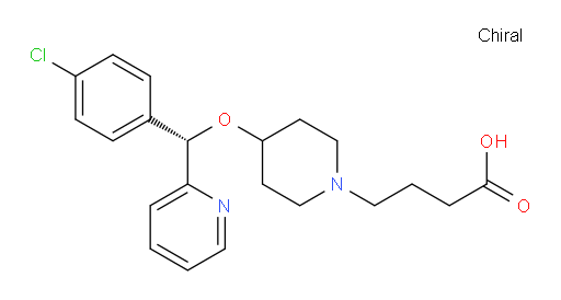BEPOTASTINE;betotastine besilate;4-[(S)-(4-chlorophenyl)-2-pyridinylMethoxy]-;4-(4-[(1S)(4-CHLOROPHENYL)-2-PYRIDYLMETHOXY]PIPERIDYL)BUTANOIC ACID;4-[4-[(4-Chlorophenyl)pyridin-2-ylmethoxy]piperidin-1-yl]butanoic acid;1-Piperidinebutanoic acid, 4-[(S)-(4-chlorophenyl)-2-pyridinylmethoxy]-;(+)-(S)-4-[4-[1-(4-chlorophenyl)-1-(2-pyridyl)methoxy]piperidin-1-yl]butyric acid