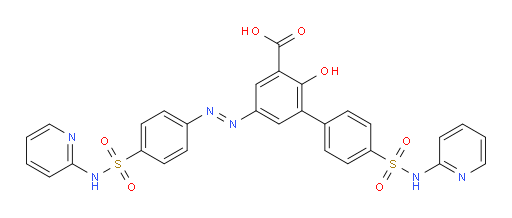 2-hydroxy-4'-(N-(pyridin-2-yl)sulfamoyl)-5-((4-(N-(pyridin-2-yl)sulfamoyl)phenyl)diazenyl)-[1,1'-biphenyl]-3-carboxylic acid