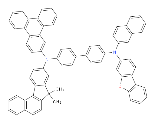 N4-(dibenzo[b,d]furan-3-yl)-N4'-(7,7-dimethyl-7H-benzo[c]fluoren-9-yl)-N4-(naphthalen-2-yl)-N4'-(triphenylen-2-yl)-[1,1'-biphenyl]-4,4'-diamine