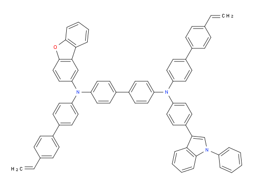 N4-(dibenzo[b,d]furan-2-yl)-N4'-(4-(1-phenyl-1H-indol-3-yl)phenyl)-N4,N4'-bis(4'-vinyl-[1,1'-biphenyl]-4-yl)-[1,1'-biphenyl]-4,4'-diamine