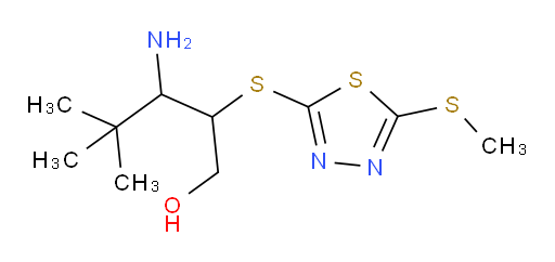 3-amino-4,4-dimethyl-2-((5-(methylthio)-1,3,4-thiadiazol-2-yl)thio)pentan-1-ol