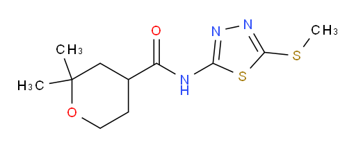 2,2-dimethyl-N-(5-(methylthio)-1,3,4-thiadiazol-2-yl)tetrahydro-2H-pyran-4-carboxamide