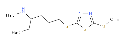 N-methyl-6-((5-(methylthio)-1,3,4-thiadiazol-2-yl)thio)hexan-3-amine