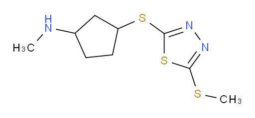 N-methyl-3-((5-(methylthio)-1,3,4-thiadiazol-2-yl)thio)cyclopentanamine