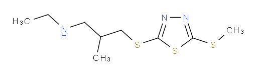 N-ethyl-2-methyl-3-((5-(methylthio)-1,3,4-thiadiazol-2-yl)thio)propan-1-amine