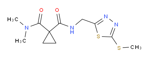 N,N-dimethyl-N-((5-(methylthio)-1,3,4-thiadiazol-2-yl)methyl)cyclopropane-1,1-dicarboxamide