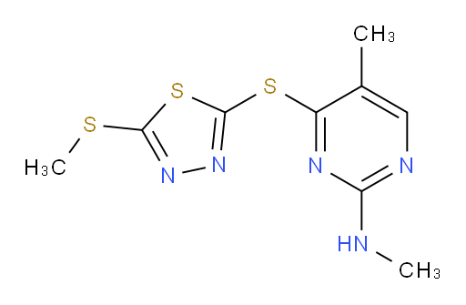 N,5-dimethyl-4-((5-(methylthio)-1,3,4-thiadiazol-2-yl)thio)pyrimidin-2-amine