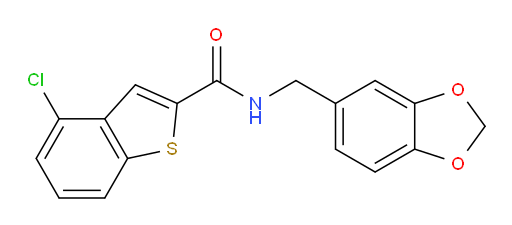 N-(benzo[d][1,3]dioxol-5-ylmethyl)-4-chlorobenzo[b]thiophene-2-carboxamide
