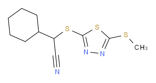 2-cyclohexyl-2-((5-(methylthio)-1,3,4-thiadiazol-2-yl)thio)acetonitrile
