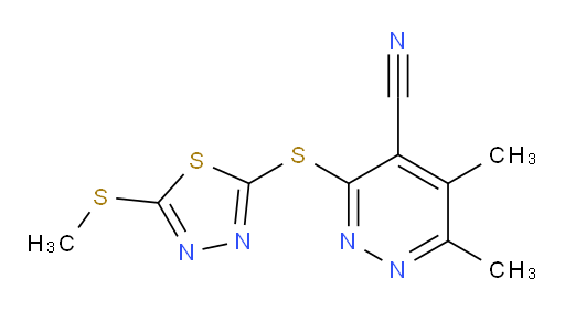 5,6-dimethyl-3-((5-(methylthio)-1,3,4-thiadiazol-2-yl)thio)pyridazine-4-carbonitrile