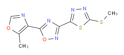 5-(5-methyloxazol-4-yl)-3-(5-(methylthio)-1,3,4-thiadiazol-2-yl)-1,2,4-oxadiazole