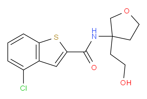 4-chloro-N-(3-(2-hydroxyethyl)tetrahydrofuran-3-yl)benzo[b]thiophene-2-carboxamide