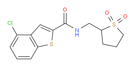 4-chloro-N-((1,1-dioxidotetrahydrothiophen-2-yl)methyl)benzo[b]thiophene-2-carboxamide