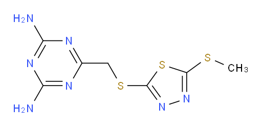 6-(((5-(methylthio)-1,3,4-thiadiazol-2-yl)thio)methyl)-1,3,5-triazine-2,4-diamine