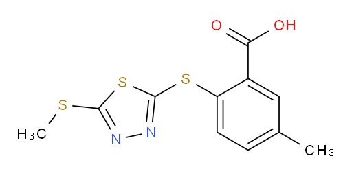 5-methyl-2-((5-(methylthio)-1,3,4-thiadiazol-2-yl)thio)benzoic acid