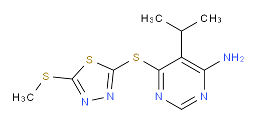 5-isopropyl-6-((5-(methylthio)-1,3,4-thiadiazol-2-yl)thio)pyrimidin-4-amine