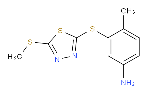 4-methyl-3-((5-(methylthio)-1,3,4-thiadiazol-2-yl)thio)aniline