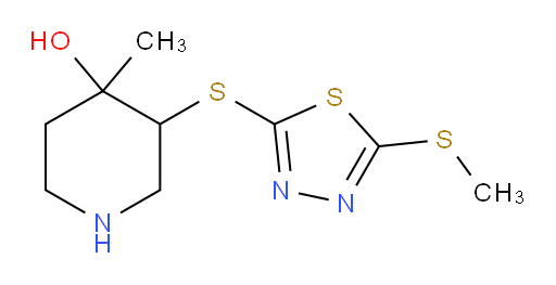 4-methyl-3-((5-(methylthio)-1,3,4-thiadiazol-2-yl)thio)piperidin-4-ol