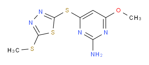 4-methoxy-6-((5-(methylthio)-1,3,4-thiadiazol-2-yl)thio)pyrimidin-2-amine