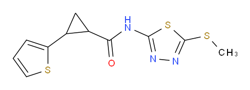 N-(5-(methylthio)-1,3,4-thiadiazol-2-yl)-2-(thiophen-2-yl)cyclopropanecarboxamide