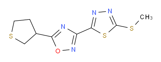 3-(5-(methylthio)-1,3,4-thiadiazol-2-yl)-5-(tetrahydrothiophen-3-yl)-1,2,4-oxadiazole