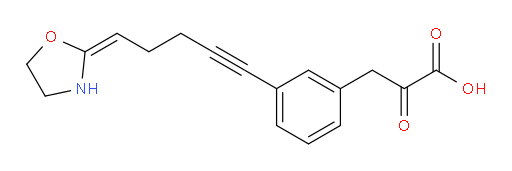 (E)-3-(3-(5-(oxazolidin-2-ylidene)pent-1-yn-1-yl)phenyl)-2-oxopropanoic acid