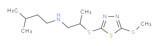 3-methyl-N-(2-((5-(methylthio)-1,3,4-thiadiazol-2-yl)thio)propyl)butan-1-amine