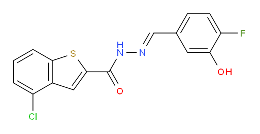 (E)-4-chloro-N'-(4-fluoro-3-hydroxybenzylidene)benzo[b]thiophene-2-carbohydrazide