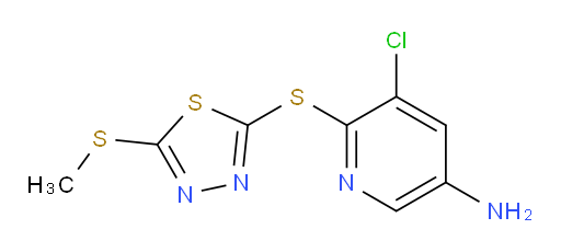 5-chloro-6-((5-(methylthio)-1,3,4-thiadiazol-2-yl)thio)pyridin-3-amine