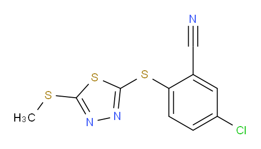 5-chloro-2-((5-(methylthio)-1,3,4-thiadiazol-2-yl)thio)benzonitrile