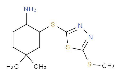 4,4-dimethyl-2-((5-(methylthio)-1,3,4-thiadiazol-2-yl)thio)cyclohexanamine