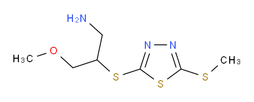 3-methoxy-2-((5-(methylthio)-1,3,4-thiadiazol-2-yl)thio)propan-1-amine