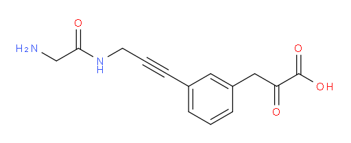 3-(3-(3-(2-aminoacetamido)prop-1-yn-1-yl)phenyl)-2-oxopropanoic acid