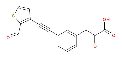3-(3-((2-formylthiophen-3-yl)ethynyl)phenyl)-2-oxopropanoic acid