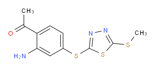 1-(2-amino-4-((5-(methylthio)-1,3,4-thiadiazol-2-yl)thio)phenyl)ethanone