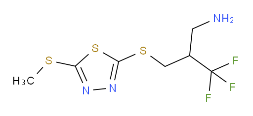 3,3,3-trifluoro-2-(((5-(methylthio)-1,3,4-thiadiazol-2-yl)thio)methyl)propan-1-amine