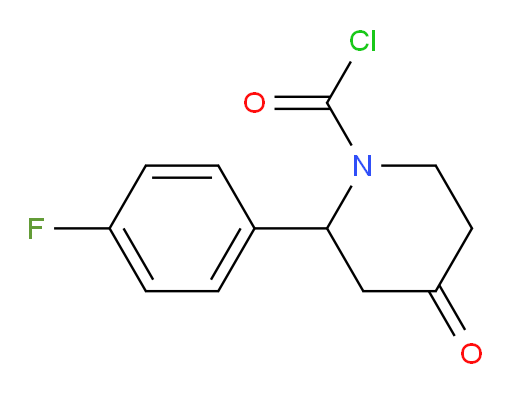 2-(4-fluorophenyl)-4-oxopiperidine-1-carbonyl chloride