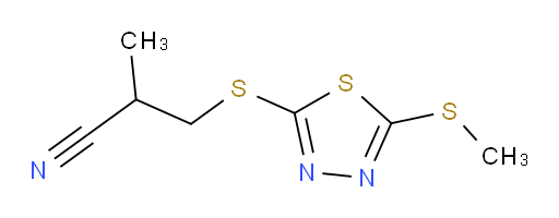 2-methyl-3-((5-(methylthio)-1,3,4-thiadiazol-2-yl)thio)propanenitrile