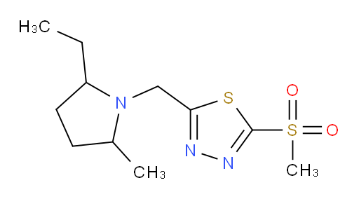 2-((2-ethyl-5-methylpyrrolidin-1-yl)methyl)-5-(methylsulfonyl)-1,3,4-thiadiazole