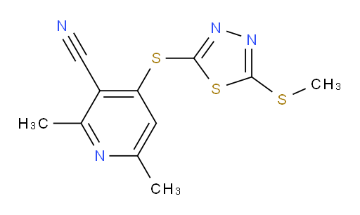 2,6-dimethyl-4-((5-(methylthio)-1,3,4-thiadiazol-2-yl)thio)nicotinonitrile
