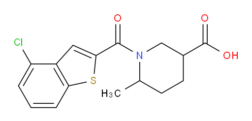 1-(4-chlorobenzo[b]thiophene-2-carbonyl)-6-methylpiperidine-3-carboxylic acid