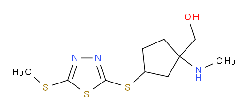 (1-(methylamino)-3-((5-(methylthio)-1,3,4-thiadiazol-2-yl)thio)cyclopentyl)methanol