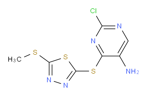 2-chloro-4-((5-(methylthio)-1,3,4-thiadiazol-2-yl)thio)pyrimidin-5-amine