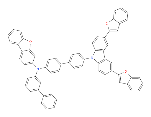 N-([1,1'-biphenyl]-3-yl)-N-(4'-(3,6-di(benzofuran-2-yl)-9H-carbazol-9-yl)-[1,1'-biphenyl]-4-yl)dibenzo[b,d]furan-3-amine