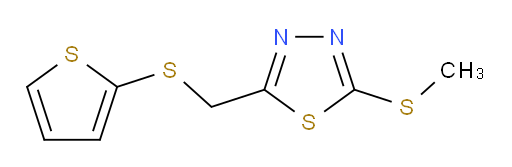 2-(methylthio)-5-((thiophen-2-ylthio)methyl)-1,3,4-thiadiazole