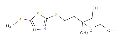 2-(ethylamino)-2-methyl-4-((5-(methylthio)-1,3,4-thiadiazol-2-yl)thio)butan-1-ol