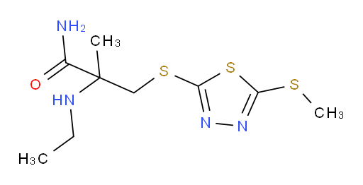 2-(ethylamino)-2-methyl-3-((5-(methylthio)-1,3,4-thiadiazol-2-yl)thio)propanamide