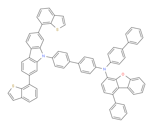 N-([1,1'-biphenyl]-4-yl)-N-(4'-(2,7-bis(benzo[b]thiophen-7-yl)-9H-carbazol-9-yl)-[1,1'-biphenyl]-4-yl)-1-phenyldibenzo[b,d]furan-4-amine