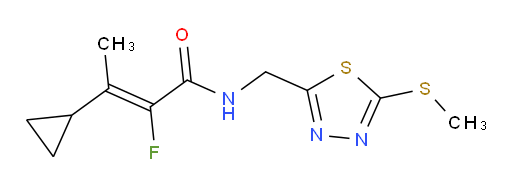 (Z)-3-cyclopropyl-2-fluoro-N-((5-(methylthio)-1,3,4-thiadiazol-2-yl)methyl)but-2-enamide